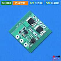 Modul Led Beacon Dan Strobe Pesawat Udara Module Flash Blitz Untuk Lampu Led Peringatan Tanda Mobil Motor Aki DC 12V 24V 2X 72W