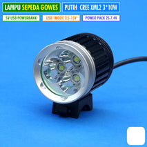 Lampu Depan Sepeda Gowes USB PowerBank Z3 30W Aluminium Lampu Led Sepeda Anti Air 3x Cree XML2 Lampu Tempel Stang Motor Beam Kota Tembak Sorot