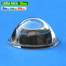 Lensa Kaca 38mm Cembung Datar H.19 ID.36mm 1.5 Inch LED Cree MCP Biled Projie 1.5