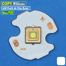 Copy Yinding 10W 16mm Putih 7000K Chip Bulat Mata Led Senter Throw 3A
