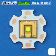 Yinding 45W 20mm 6500K Putih Mata Senter LED Throw Jarak Jauh Bulat 3V