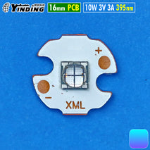 LED UV 10W 395nm Curing Paint Glue OCA Pengering Cat Tinta Lem Kutek Cek Uang UltraViolet 3V 3A Cree 4 Chip XML2