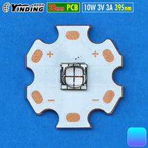 LED UV 10W 395nm Curing Paint Glue OCA Pengering Cat Tinta Lem Kutek Cek Uang UltraViolet 3V 3A Cree 4 Chip XML2