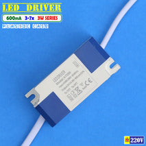 DRIVER Led 3W 3-7pcs Plastik 600mA Arus Konstan AC 220V Travo HPL Seri 3 Seri 5 Lampu Sorot Bohlam Spot Meja