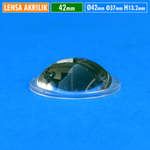 Lensa Akrilik 42mm Cembung Datar H.13.2 Part Senter Led Zoom Swat Taff Police Kepala Cahaya Visero Probest Dony Luby Surya Kawachi Aoki Plano Convex Lens PMMA Tahan Panas