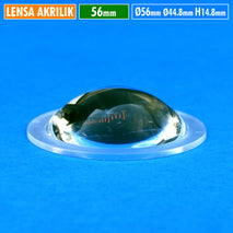 Lensa Akrilik 56mm Cembung Datar H.14.8 Part Senter Led Zoom Swat Taff Led P50 P70 Police Suksestech Probest Ultrafire DIY Laser Mini Beam Plano Convex Lens PMMA Tahan Panas