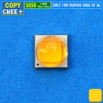 Chip Led 5050 10W Kuning Emas 2000K 2200K 3V Copy Cree Golden Yellow Mata Led XM-L2 T6 XML2 DIY Lampu Senter Swat Taff Led Police DRL Tembak Sorot