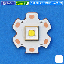 Sanan 72W 20mm Led Putih 6.4V 12A 6000K 6500K Mata Lampu Chip Bulat Super Throw Laser Mini Beam Senter Led Fokus Tembak Sorot Jarak Jauh