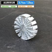 Pendingin Bulat 74mm Tebal 20mm Star Heatsink Aluminium Bintang Sirip DIY Pendingin Mata Lampu Led HPL COB Tembak Sorot Mini Laser Beam Cooler