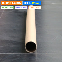 Tabung Kardus 125cm Kecil D.40mm Selongsong Paper Core Tube Karton Bulat T.2mm Kemasan Gulungan Kertas Kalkir Stiker Packing Hard Strip Long PCB