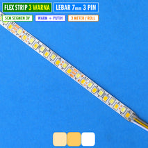 Led Strip 3 Warna Lebar 7mm 3 Pin Spare Part Mata Lampu Gantung Hias Ring Light Tempel Plafon Flexible Flex Strip Warm 3500K Putih 6500K Segmen 3V 5cm 10X Led