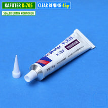 KaFuter K-705 Clear Bening 45gr Sealer Karet Segel Isolasi Komponen Transparan Tahan Panas Anti Air Lem Karet K705 Mencegah Konsletting