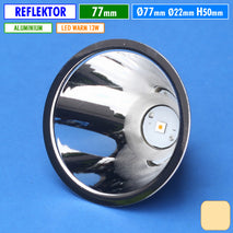 Reflektor 77mm Aluminium SMO Led Warm 3000K 3500K Kuning Hangat Chip Bulat DIY Spare Part Senter Led Dony Luby Surya Kawachi Aoki Cahaya Visero Probest