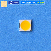 Led SMD 3030 1W 3V Warm Hangat 3000K 3500K Part Mata Lampu Led Bohlam Display Plafon Strip Tempel Tembak Sorot Emergency Sanan