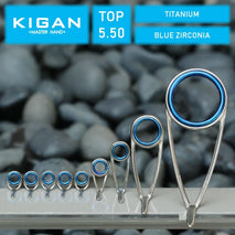 KIGAN ZH Ring Guide Joran Set Spinning ZT01 Titanium Blue Zirconia 5.5