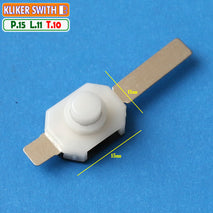 Kliker B Click Switch Saklar Senter 15mm x 11mm PUSH ON OFF Regular