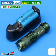 Senter Led X8022 Zoom Mini Saku UltraFire Cree Q5 Camping Komplit