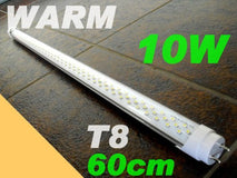 T8 Neon TL 10W LED 60cm WARM WHITE 72x SMD2538 AC.220V -CG-