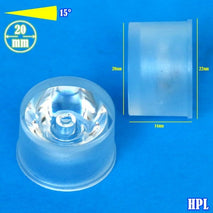 Lensa 15 Derajat 20mm CONCAVE PMMA Lens 1W 3W LED HPL Transparan