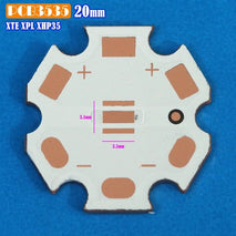 PCB 20mm 3535 Tembaga LED XTE XPL XHP35 Copper Star PCB Tebal 1.5mm