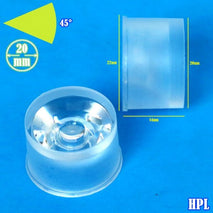 Lensa 45 Degree 20.0mm Concave PMMA For 1-5W Transparant