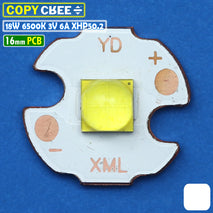 COPY CREE 18W 16mm XHP 502 Putih 6500K 3V XHP50 2 Mata LED Senter 6A