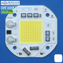 DOB 50W 6000K 6500K Mata LED Putih HPL AC 220V Sorot Tembak Display