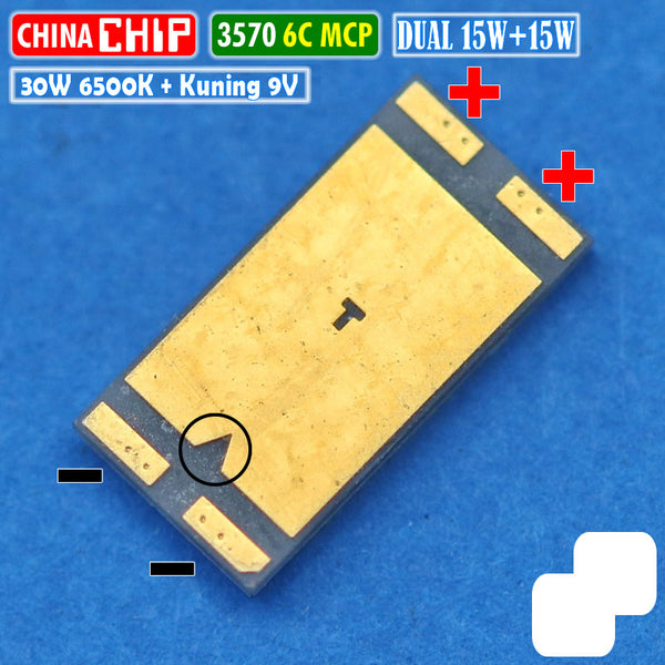 Chip LED 3570 30W 6C Dual Kuning Putih MCP CSP Laser Projie BiLED 9V ...